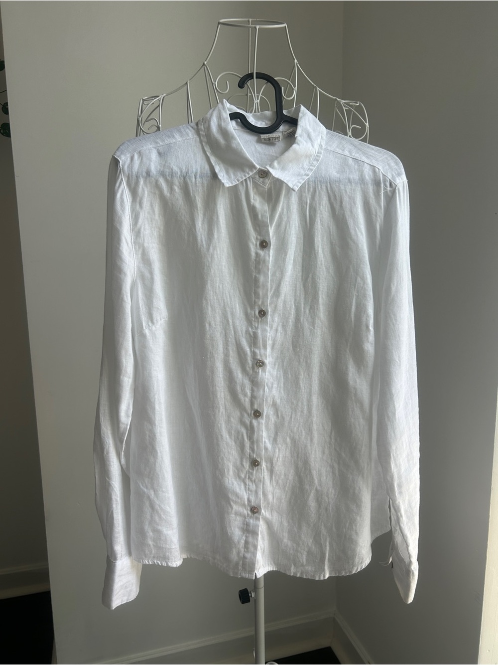 Joie White Semi-Sheer Button-Down Shirt